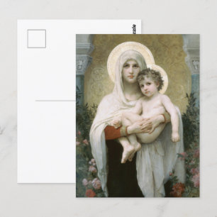 Madonna der Rose von William-Adolphe Bouguereau Postkarte