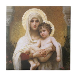Madonna der Rosen von Bouguereau Fliese