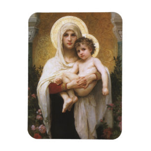 Madonna der Rosen von Bouguereau Magnet