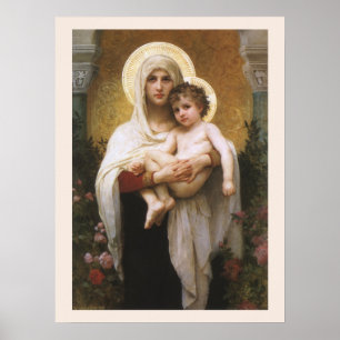 Madonna der Rosen von Bouguereau Poster