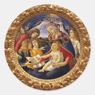 Madonna des Magnificat von Sandro Botticelli Runder Aufkleber