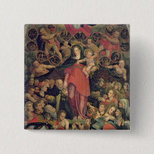 Madonna des Rosenbeetes, c.1569 (Öl auf Leinwand) Button