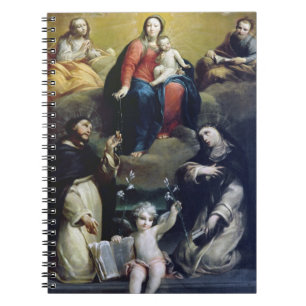 Madonna des Rosenbeetes mit SS Dominic, Catheri Notizblock