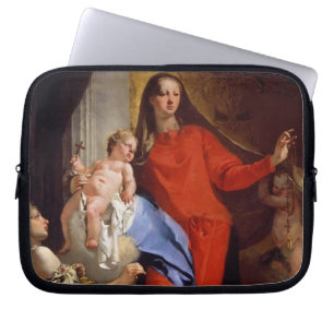 Madonna des Rosenbeetes (Öl auf Leinwand) Laptopschutzhülle
