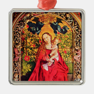 MADONNA DES ROSENHAGENS MISTELN,STECHPALMENBEEREN SILBERNES ORNAMENT