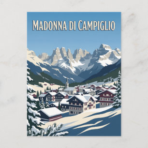Madonna di Campiglio Italien Dolomiten Winterplaka Postkarte