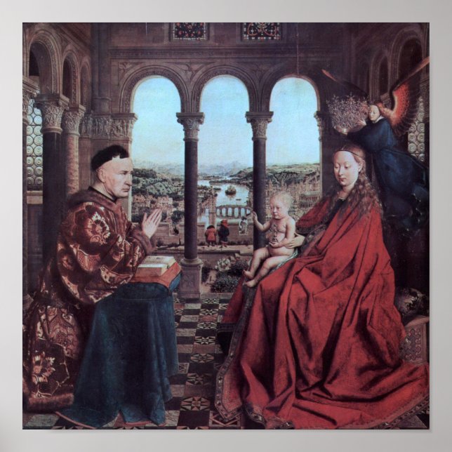 Madonna du chancelier Rolin par Van Eyck - Poster (Devant)