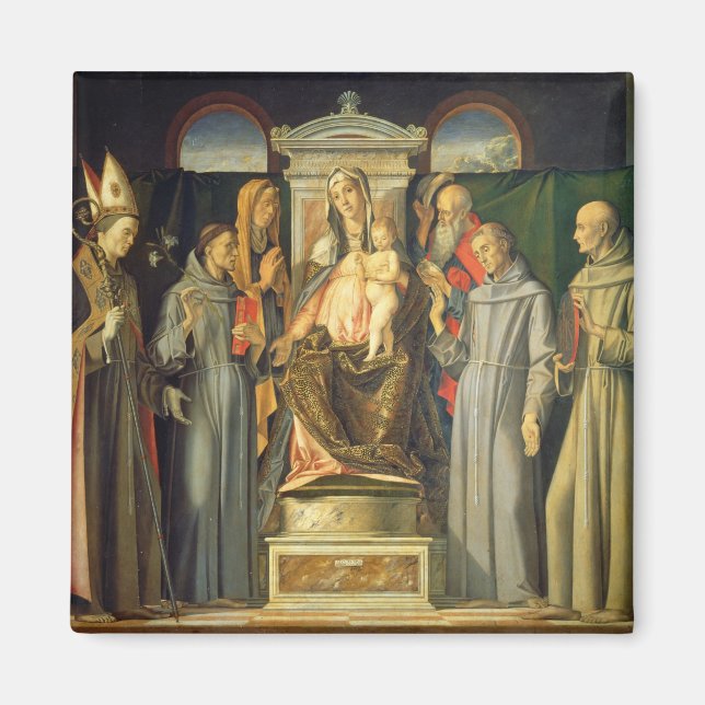Madonna Enthroned, 1480 (Ölkonzern) Magnet (Vorne)