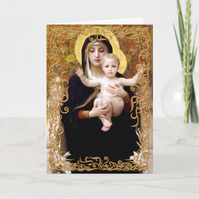 Madonna et carte de Noël d'enfant (Devant)