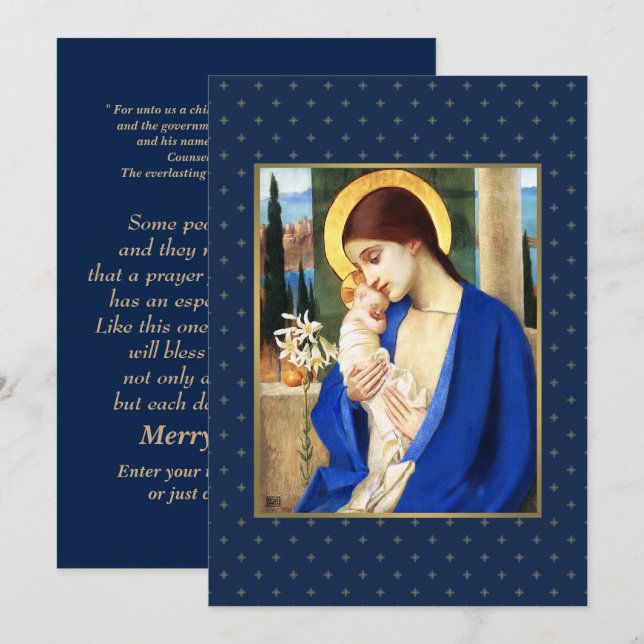 Madonna et Child. Cartes de Noël Art (Devant / Derrière)