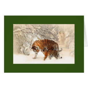MADONNA ET CUB TIGERS DANS LA CARTE DE SALUT DE NE