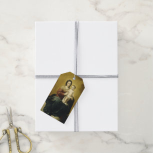 Madonna et enfant, étiquettes de cadeau de Noël de