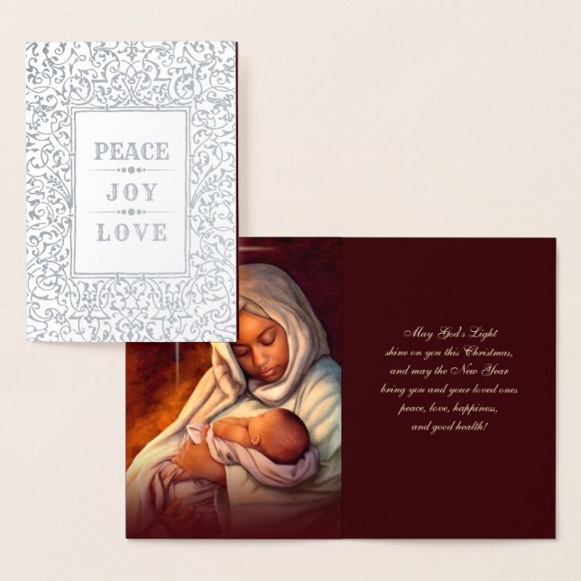 Madonna et Enfant Luxe Véritable Foil Cartes de No (Affichage)