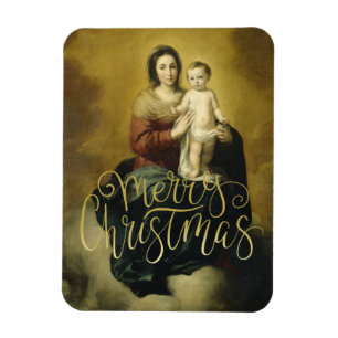 Madonna et l'enfant, Magnets de Noël des beaux-art