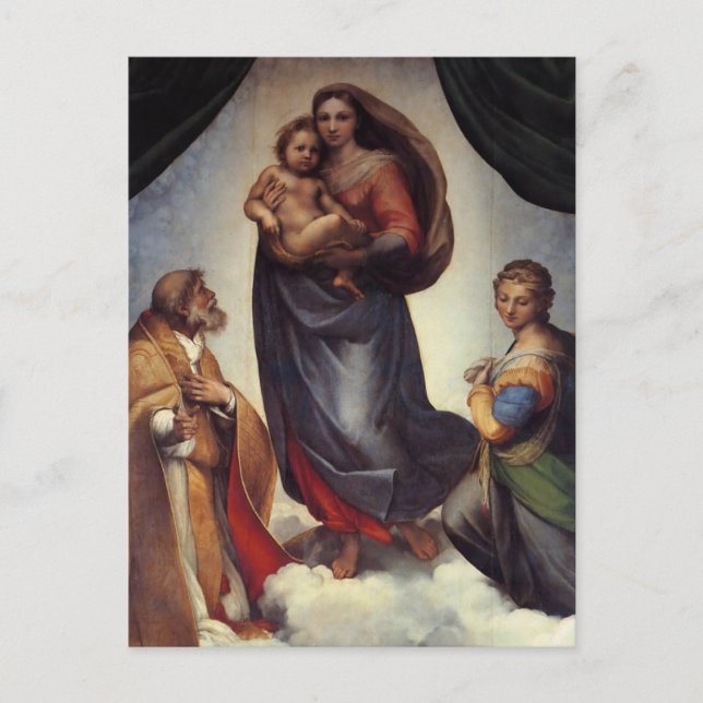 Madonna Fine Art von Raphael Postkarte (Vorderseite)