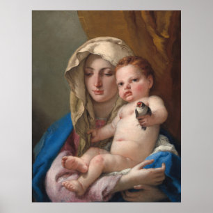 Madonna Goldfinch Giovanni Tiepolo Kunst, Dichtung Poster