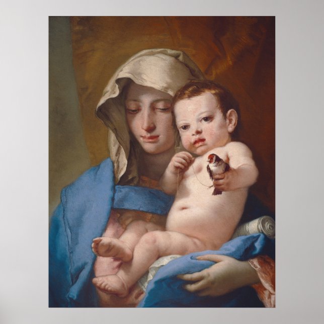 Madonna Goldfinch Giovanni Tiepolo Poster des Beau (Devant)