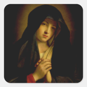 Madonna in Sorrow Quadratischer Aufkleber