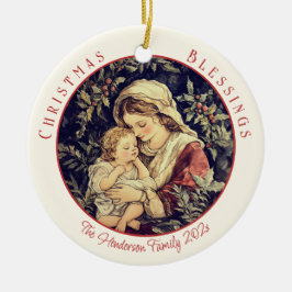 Madonna Kind Jahrgang Weihnachten Keramik Ornament