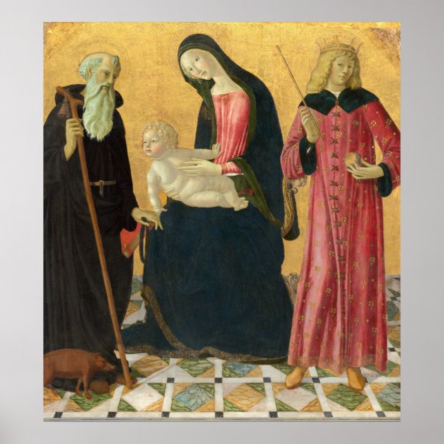 Madonna Kind - Neroccio de' Landi Frische Pasta ma Poster (Vorne)