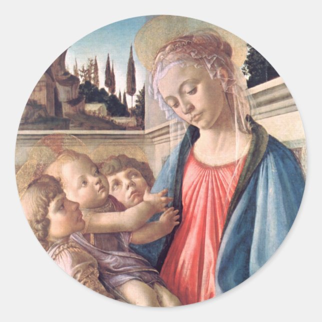 Madonna & Kind Zwei Kneipen Runder Aufkleber (Vorderseite)