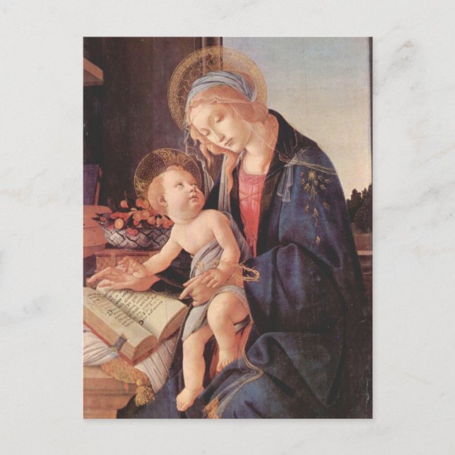 Madonna lehrt das Kind Jesus Postkarte (Vorderseite)