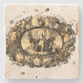 Madonna – Maria – Blumenkranz – shabby chic Steinuntersetzer