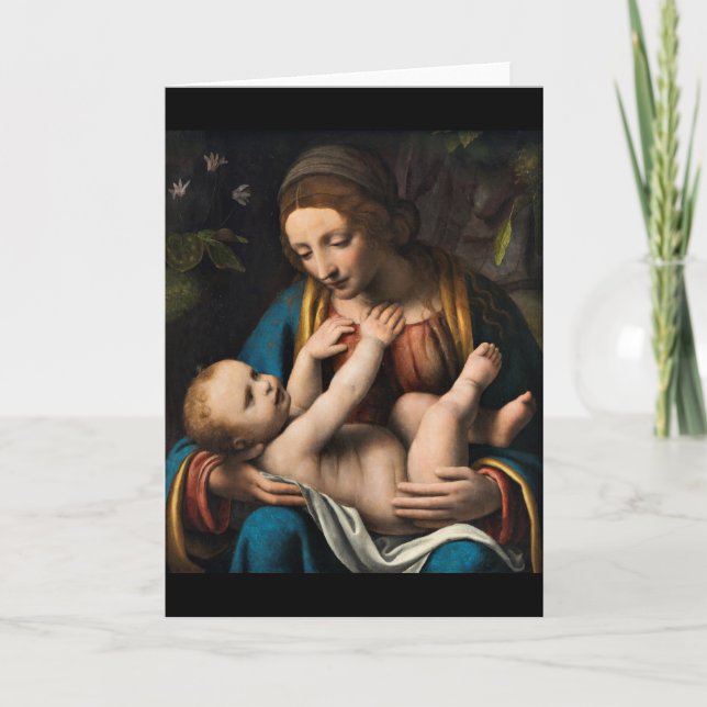 Madonna-MED Kristusbarnet Feiertagskarte (Vorderseite)