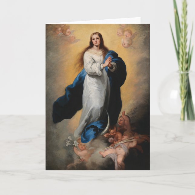 MADONNA MIT ANGELS RENAISSANCE MALKARTE KARTE (Vorderseite)