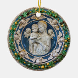 Madonna mit Cherubs und Garland von Della Robbia Keramik Ornament