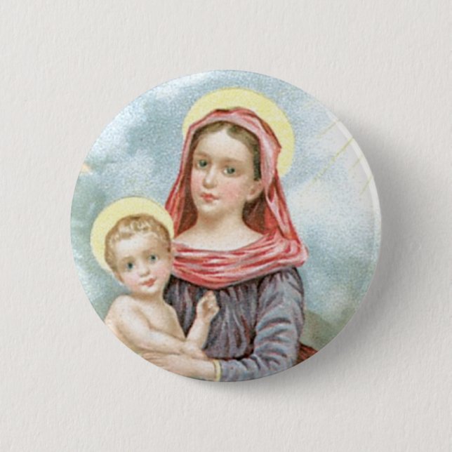 Madonna mit Christkind Button (Vorderseite)