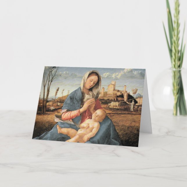 Madonna mit Christkind Feiertagskarte (Vorderseite)