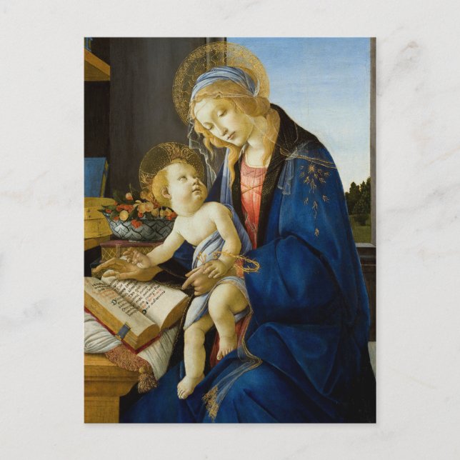 Madonna mit dem Buch von Botticelli Postkarte (Vorderseite)