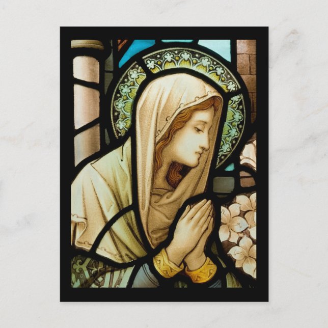 Madonna mit dem gebet Festglas Postkarte (Vorderseite)