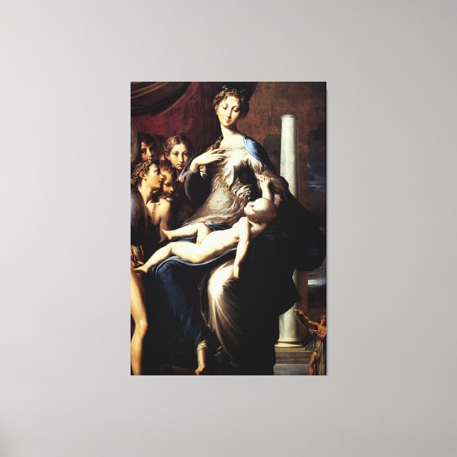 Madonna mit dem Long Neck von Parmigiano Leinwanddruck (Vorderseite)
