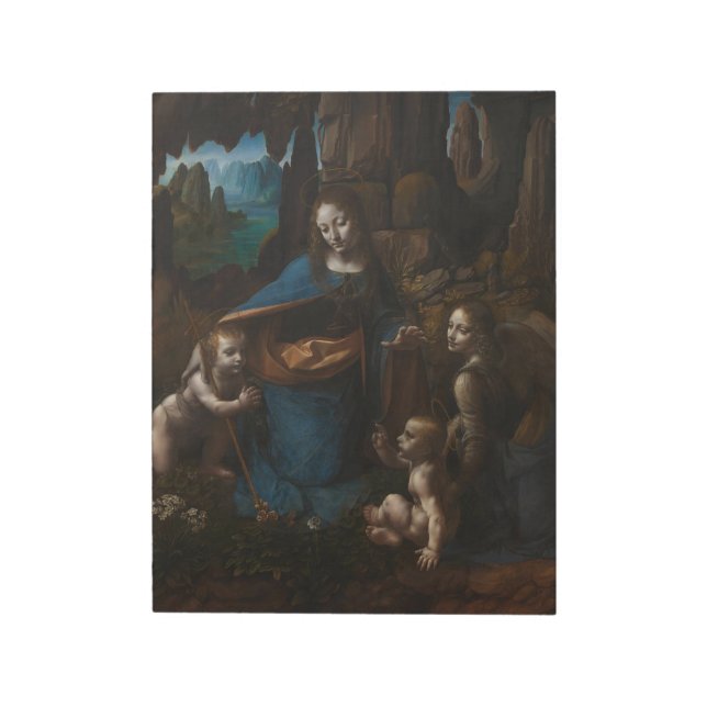 Madonna mit den Felsen, Jungfrau Maria, Jesus, Joh Notizblock (Rotiert)