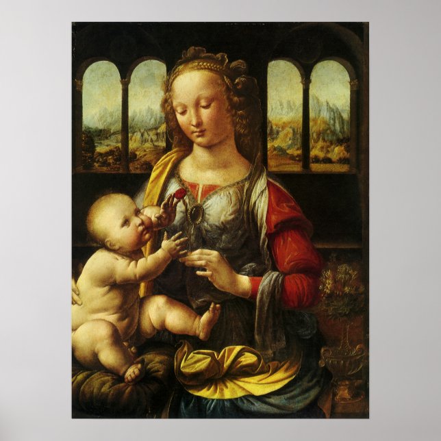 Madonna mit der Narbe von Leonardo da Vinci Poster (Vorne)