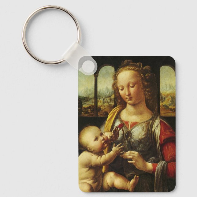 Madonna mit der Narbe von Leonardo da Vinci Schlüsselanhänger (Vorderseite)