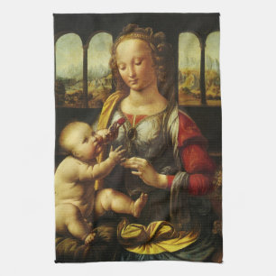 Madonna mit der Nelke von Leonardo da Vinci Geschirrtuch