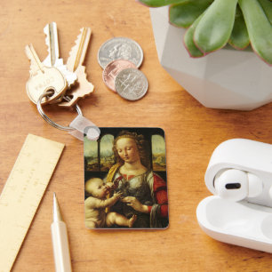 Madonna mit der Nelke von Leonardo da Vinci Schlüsselanhänger