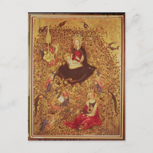 Madonna mit der Rose Bush Postkarte (Vorderseite)