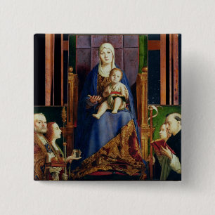 Madonna mit Heiligem Nicholas von Bari Button