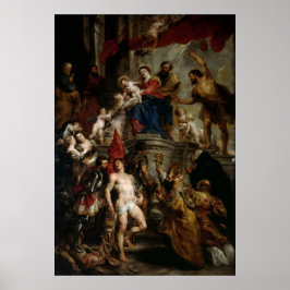 Madonna mit Jesus umkreist von den Heiligen - Rube Poster