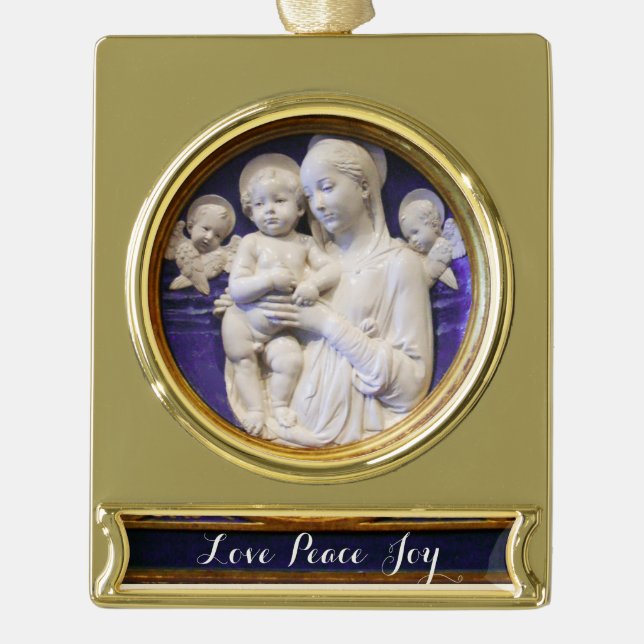 MADONNA MIT KIND Banner-Ornament GOLD (Vorderseite)