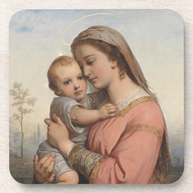 Madonna mit Kind Getränkeuntersetzer (Vorderseite)