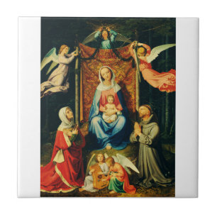 Madonna mit Kind, Hl. Adelheid und Hl. Franziskus Fliese