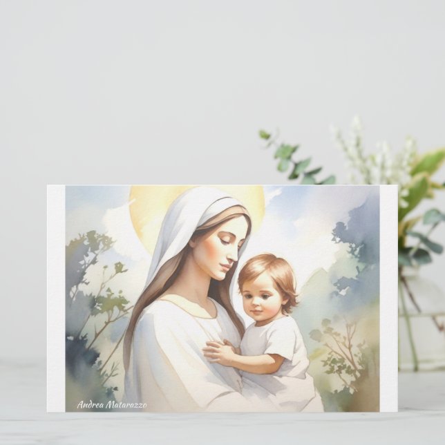 Madonna mit Kind Jesus Briefpapier (Stehend Vorderseite)