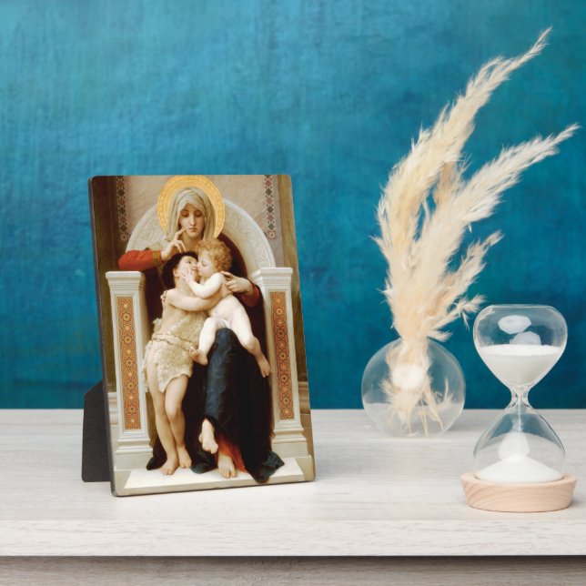 Madonna mit Kind & John the Baptist, Bouguereau Fotoplatte (Seite)