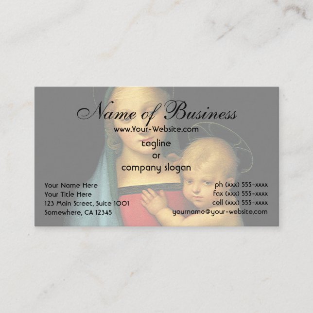 Madonna mit Kind, Madonna del Granduca von Raphael Visitenkarte (Vorderseite)
