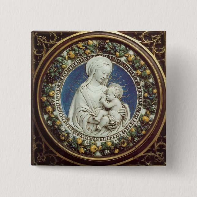 MADONNA MIT KIND, rund Button (Vorderseite)